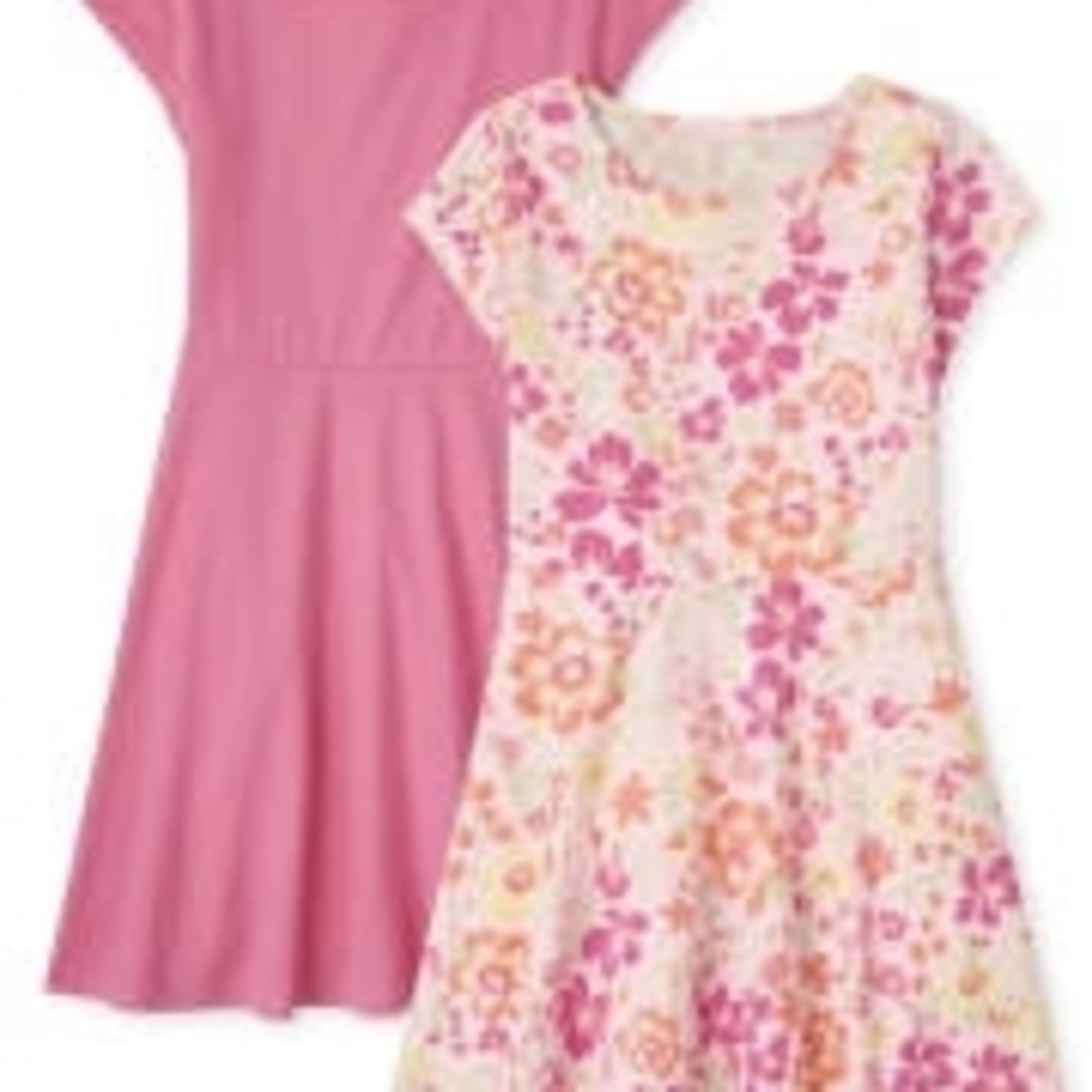Place Pink and Floral Kids Skater Dress Sz 14
